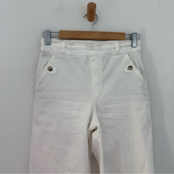 Spanx white wide leg stretch twill cropped pants - Small Petite - Picture 5 of 6